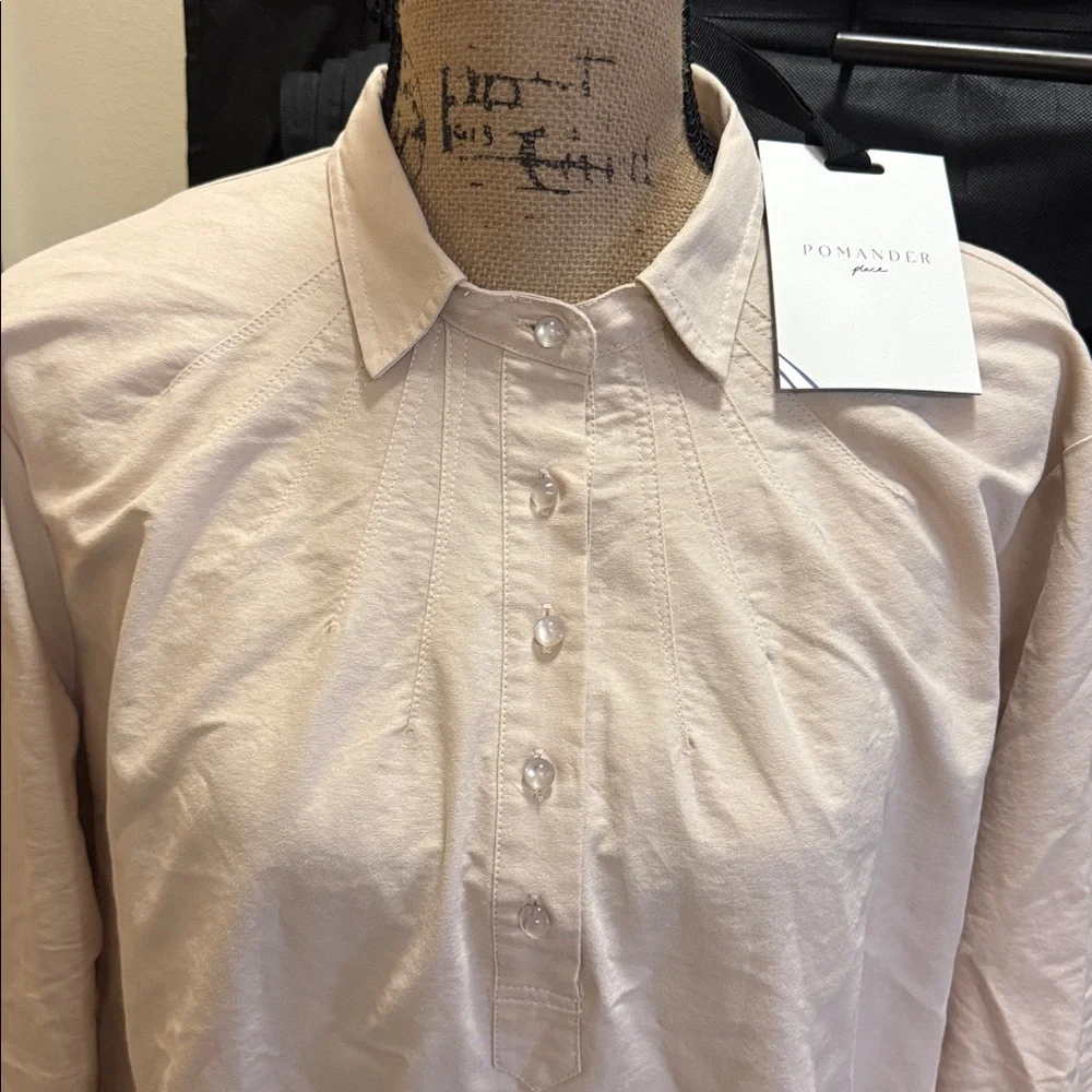 NWT Pomander Place half button-up shirt dress. Functional front pockets. Size XL - Picture 6 of 16